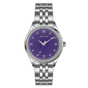 NWT Invicta Wildflower Women's Elegant Silver and Purple Timepiece 69224